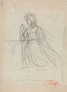 ひざまずく女性 作： George Romney